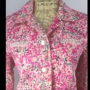Savvy By DT STUDIO Pink Multicolor Jacket Size 10